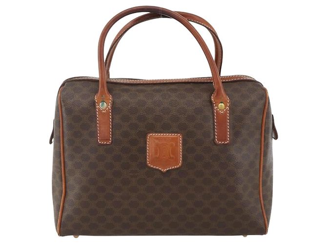 Céline Borsa a mano in tela Macadam CELINE in pelle PVC marrone oro Auth BSZ166 D'oro - vista 2