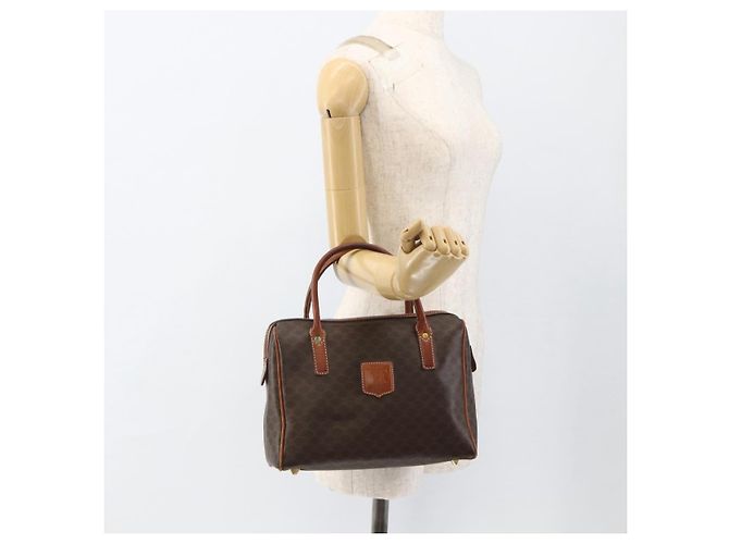Céline Borsa a mano in tela Macadam CELINE in pelle PVC marrone oro Auth BSZ166 D'oro - vista 21