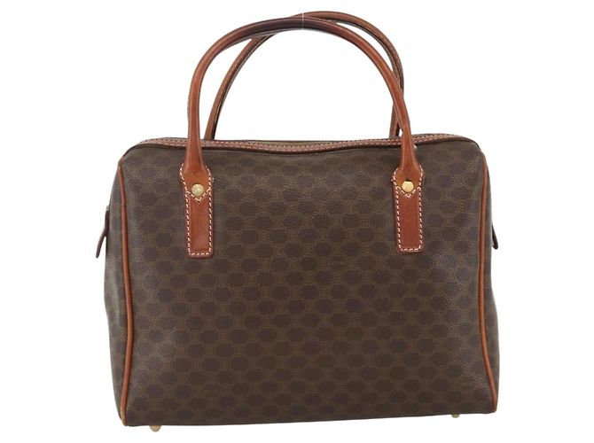 Céline Borsa a mano in tela Macadam CELINE in pelle PVC marrone oro Auth BSZ166 D'oro - vista 3
