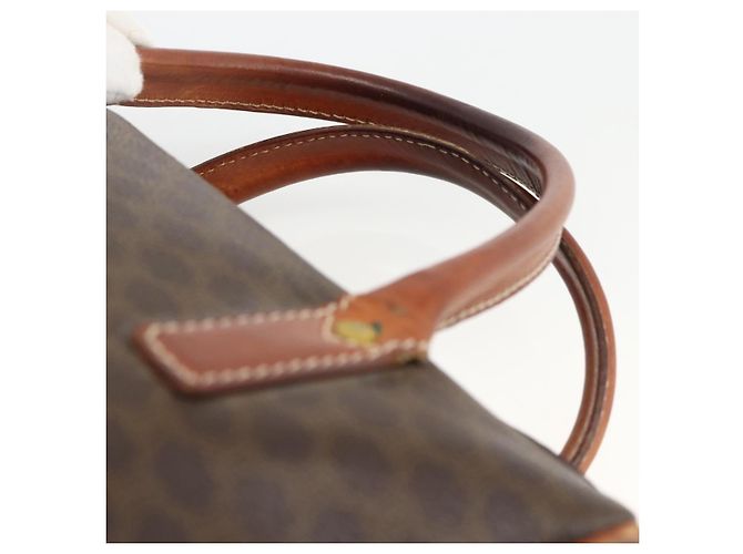 Céline Borsa a mano in tela Macadam CELINE in pelle PVC marrone oro Auth BSZ166 D'oro - vista 8