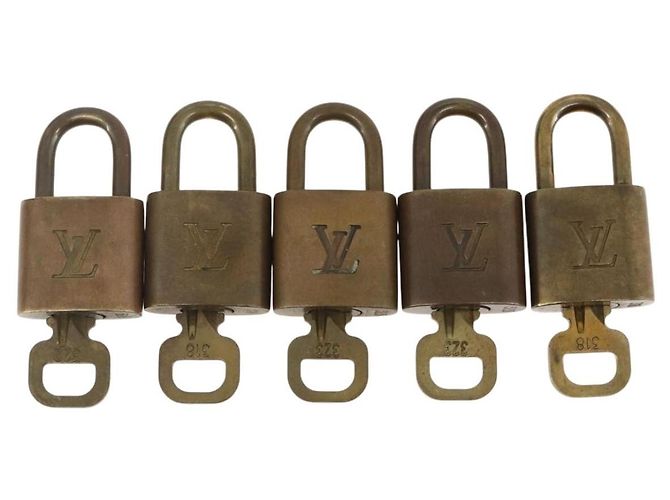 LOUIS VUITTON Set di 5 Lucchetti in Metallo Dorato LV Auth 167124 D'oro - vista 2