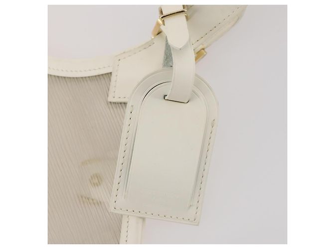 LOUIS VUITTON Borsa Plage Via Epi in Vinile Pelle Trasparente Bianca M92153 LV Auth bs33391 Bianco - vista 10
