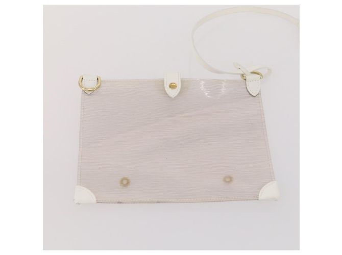 LOUIS VUITTON Borsa Plage Via Epi in Vinile Pelle Trasparente Bianca M92153 LV Auth bs33391 Bianco - vista 20