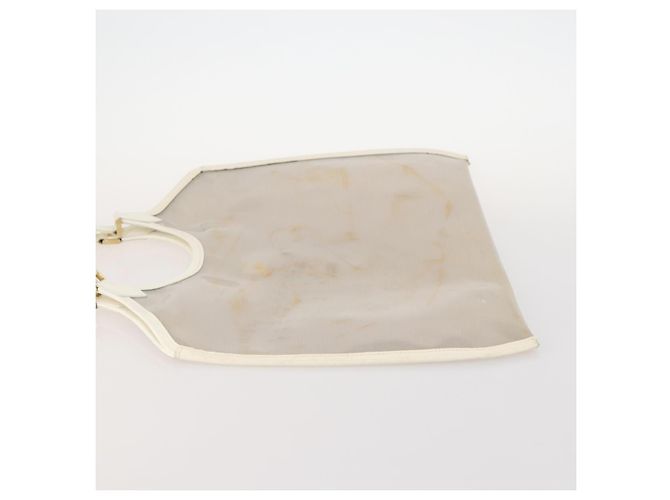 LOUIS VUITTON Borsa Plage Via Epi in Vinile Pelle Trasparente Bianca M92153 LV Auth bs33391 Bianco - vista 4