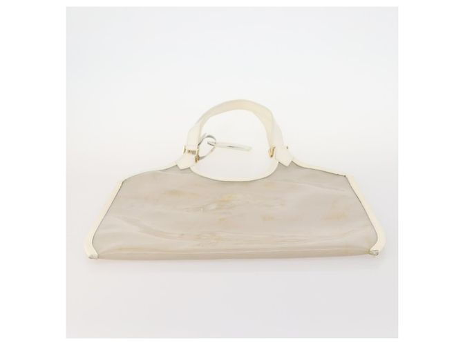 LOUIS VUITTON Borsa Plage Via Epi in Vinile Pelle Trasparente Bianca M92153 LV Auth bs33391 Bianco - vista 5