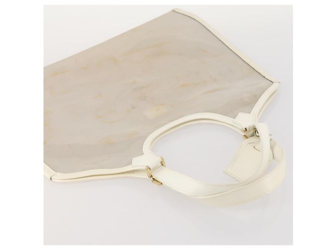 LOUIS VUITTON Borsa Plage Via Epi in Vinile Pelle Trasparente Bianca M92153 LV Auth bs33391 Bianco - vista 6