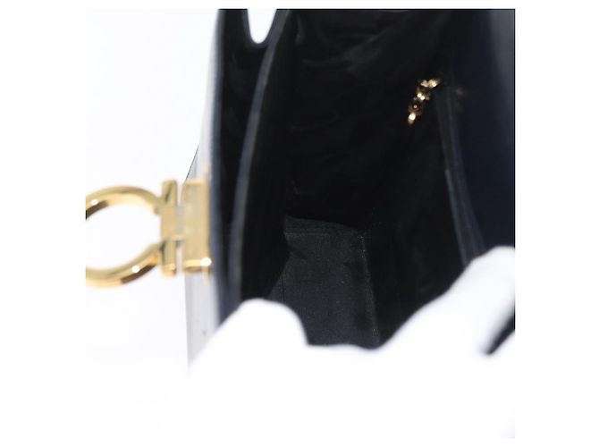 Borsa a mano Gancini in pelle blu navy e oro Auth BSZ342 di Salvatore Ferragamo D'oro - vista 19