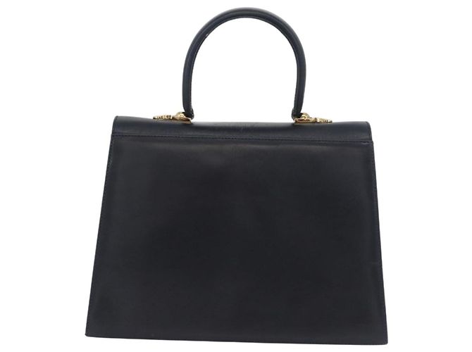 Borsa a mano Gancini in pelle blu navy e oro Auth BSZ342 di Salvatore Ferragamo D'oro - vista 3