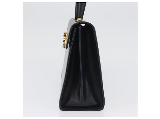 Borsa a mano Gancini in pelle blu navy e oro Auth BSZ342 di Salvatore Ferragamo D'oro - vista 4