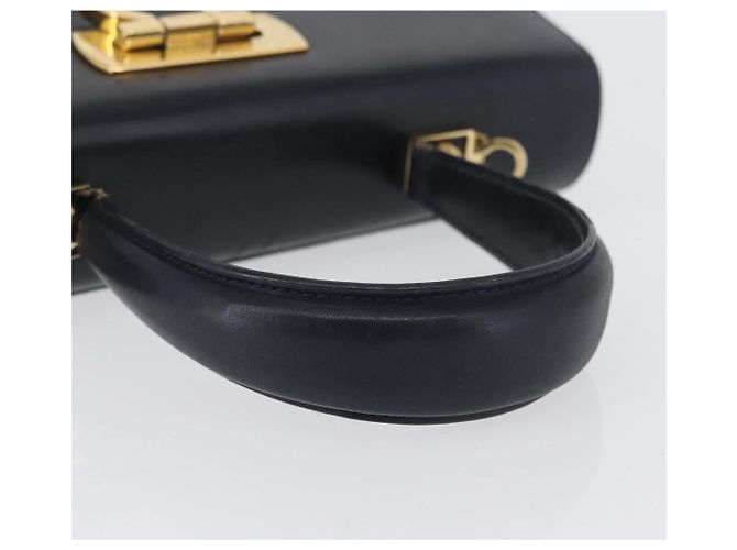 Borsa a mano Gancini in pelle blu navy e oro Auth BSZ342 di Salvatore Ferragamo D'oro - vista 7