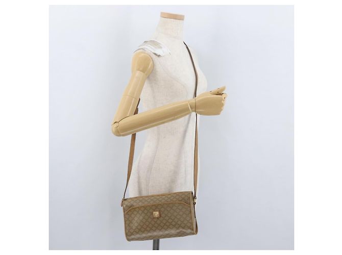 Céline Borsa a Spalla in Tela Macadam CELINE Beige Oro Auth bs33904 D'oro - vista 23