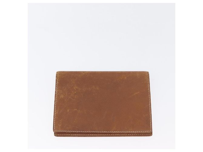Hermès Portafoglio HERMES in pelle 2 pezzi marrone rosso Auth bs33891 - vista 10