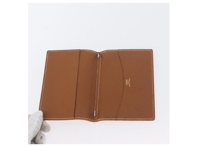 Hermès Portafoglio HERMES in pelle 2 pezzi marrone rosso Auth bs33891 - vista 16