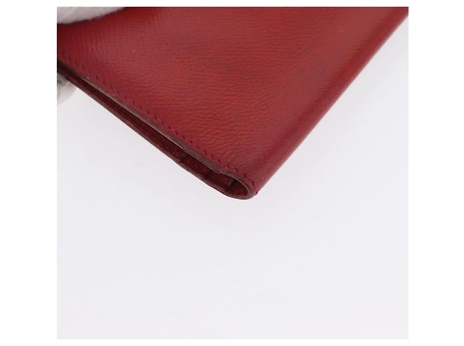 Hermès Portafoglio HERMES in pelle 2 pezzi marrone rosso Auth bs33891 - vista 7