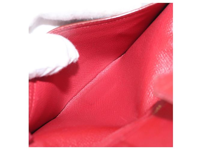 Hermès Portafoglio HERMES in pelle 2 pezzi marrone rosso Auth bs33891 - vista 9