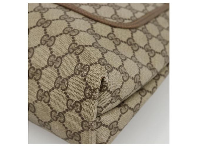 Borsa tote Gucci GG Supreme Web Sherry Line in PVC beige e oro 39 02 003 Auth kk643 D'oro - vista 10