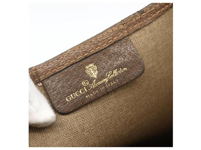 Borsa tote Gucci GG Supreme Web Sherry Line in PVC beige e oro 39 02 003 Auth kk643 D'oro - vista 15