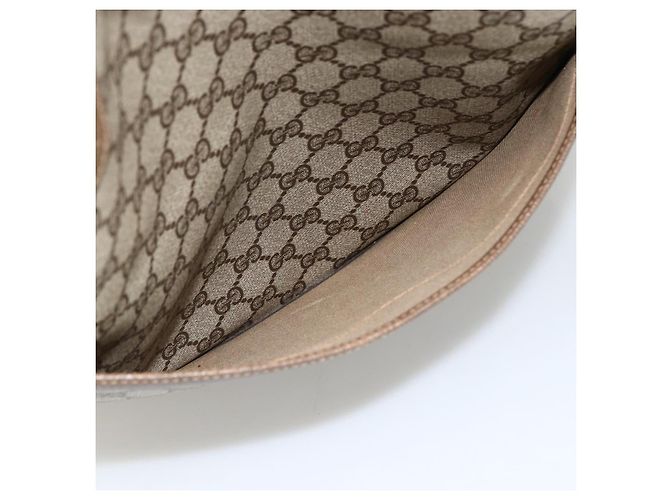 Borsa tote Gucci GG Supreme Web Sherry Line in PVC beige e oro 39 02 003 Auth kk643 D'oro - vista 19