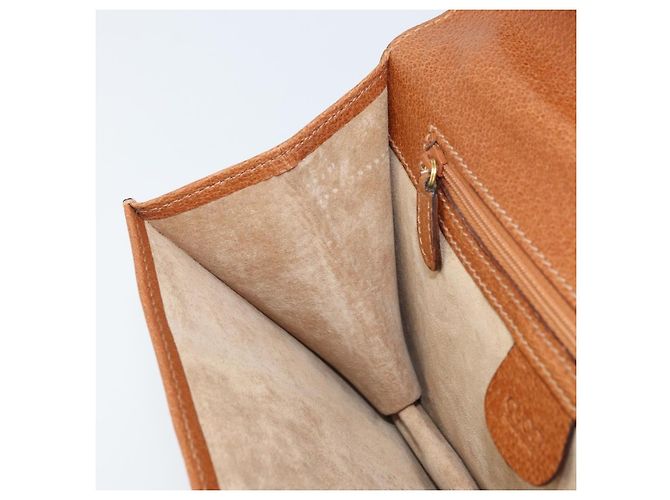 GUCCI Clutch in Pelle Marrone Oro Auth ep13771 D'oro - vista 18