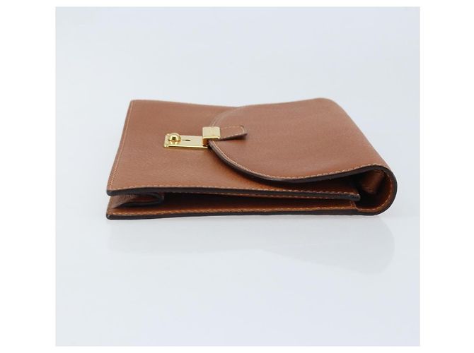 GUCCI Clutch in Pelle Marrone Oro Auth ep13771 D'oro - vista 4