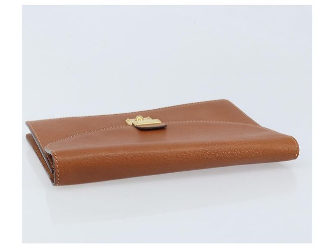 GUCCI Clutch in Pelle Marrone Oro Auth ep13771 D'oro - vista 6