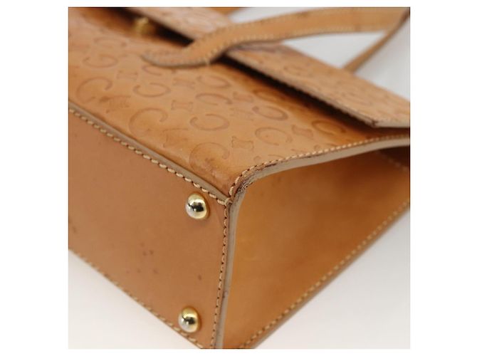 Céline Borsa a mano in tela Macadam C di CELINE in pelle beige e oro Auth BSZ627A D'oro - vista 10