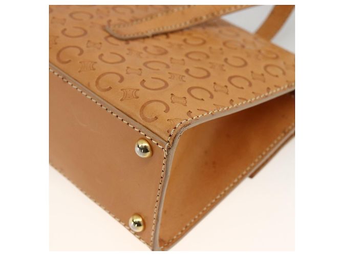 Céline Borsa a mano in tela Macadam C di CELINE in pelle beige e oro Auth BSZ627A D'oro - vista 12