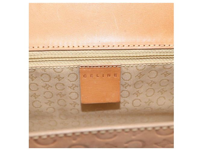 Céline Borsa a mano in tela Macadam C di CELINE in pelle beige e oro Auth BSZ627A D'oro - vista 14