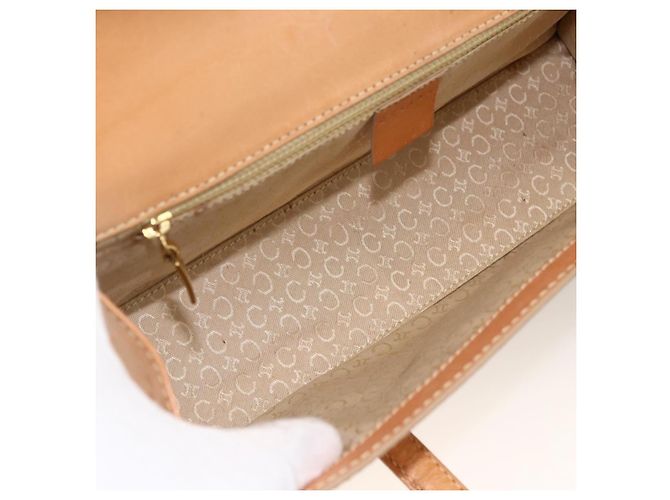 Céline Borsa a mano in tela Macadam C di CELINE in pelle beige e oro Auth BSZ627A D'oro - vista 15