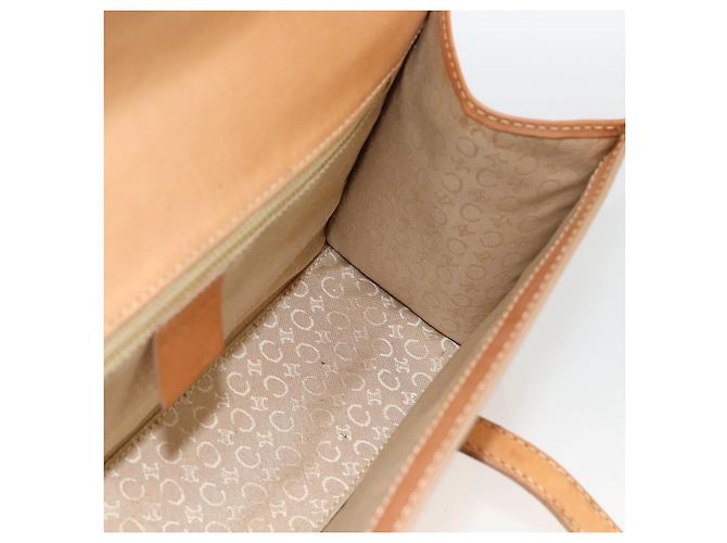 Céline Borsa a mano in tela Macadam C di CELINE in pelle beige e oro Auth BSZ627A D'oro - vista 16