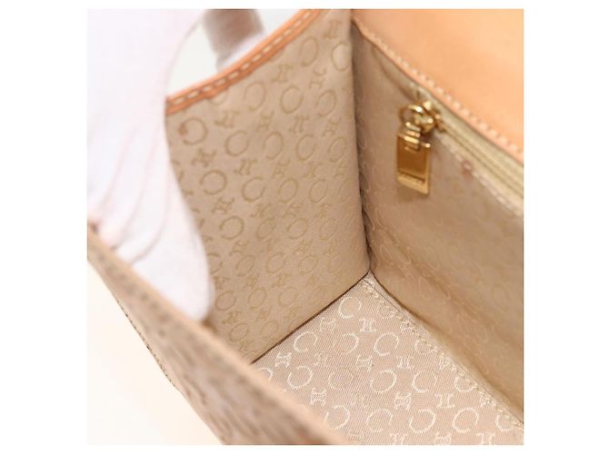 Céline Borsa a mano in tela Macadam C di CELINE in pelle beige e oro Auth BSZ627A D'oro - vista 17