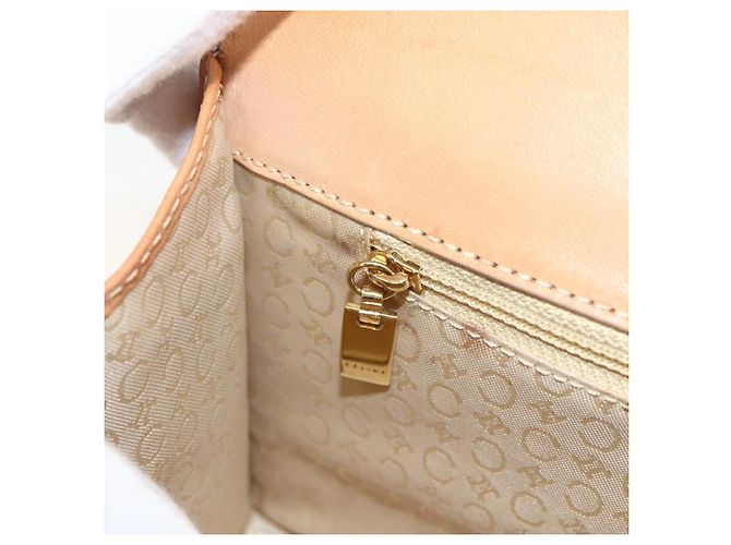 Céline Borsa a mano in tela Macadam C di CELINE in pelle beige e oro Auth BSZ627A D'oro - vista 18