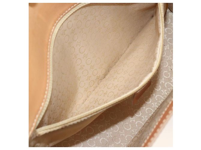 Céline Borsa a mano in tela Macadam C di CELINE in pelle beige e oro Auth BSZ627A D'oro - vista 19