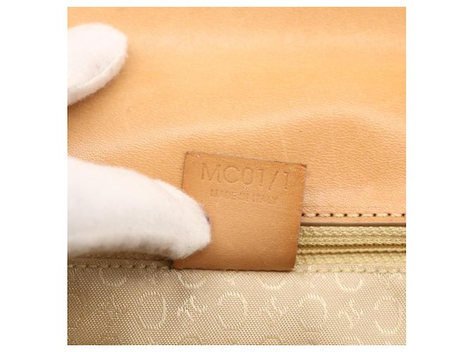 Céline Borsa a mano in tela Macadam C di CELINE in pelle beige e oro Auth BSZ627A D'oro - vista 20