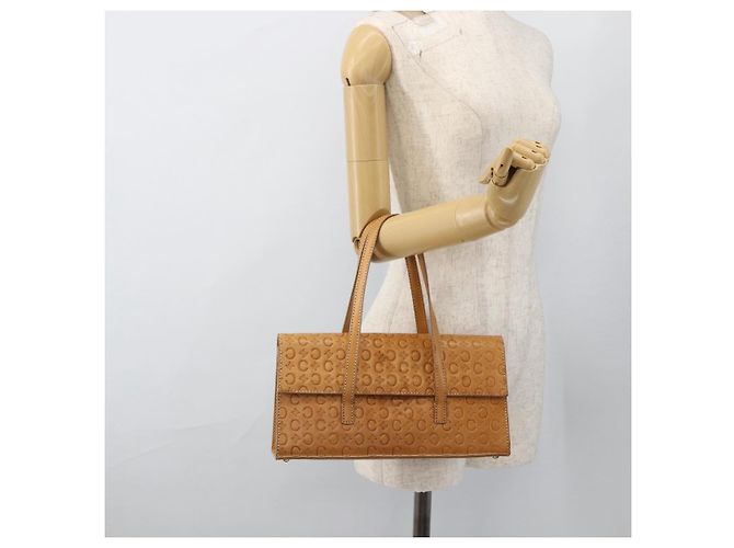 Céline Borsa a mano in tela Macadam C di CELINE in pelle beige e oro Auth BSZ627A D'oro - vista 21