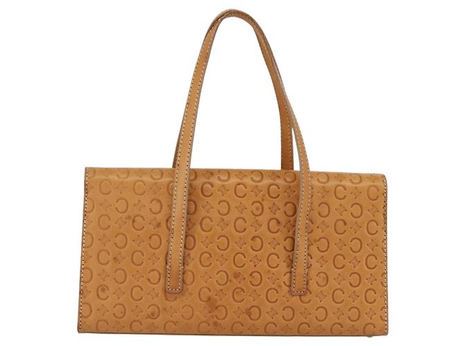 Céline Borsa a mano in tela Macadam C di CELINE in pelle beige e oro Auth BSZ627A D'oro - vista 3