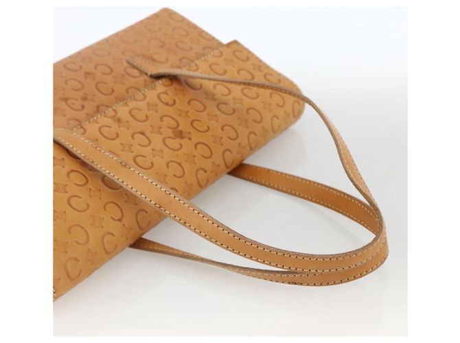 Céline Borsa a mano in tela Macadam C di CELINE in pelle beige e oro Auth BSZ627A D'oro - vista 7