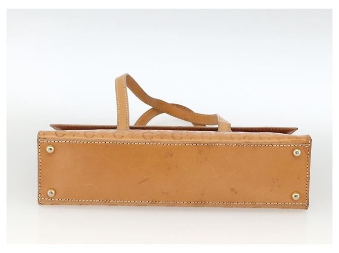 Céline Borsa a mano in tela Macadam C di CELINE in pelle beige e oro Auth BSZ627A D'oro - vista 9