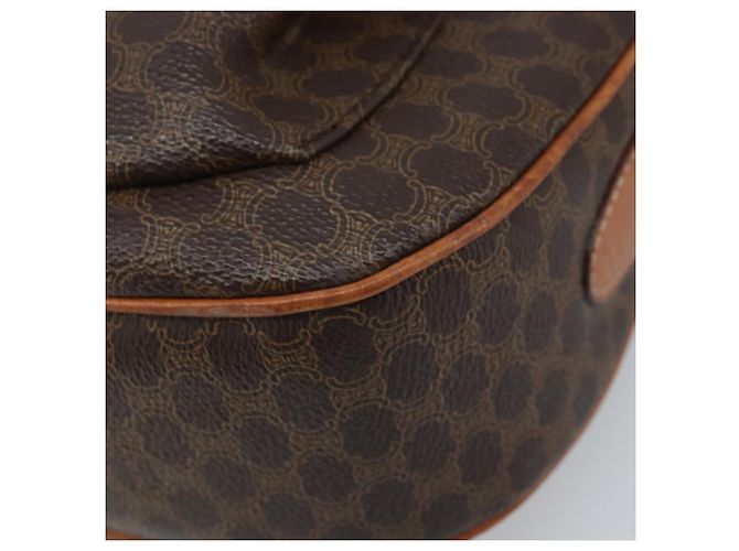 Céline Borsa a Spalla in Tela Macadam CELINE in Pelle PVC Marrone Oro Auth ARZ276 D'oro - vista 10