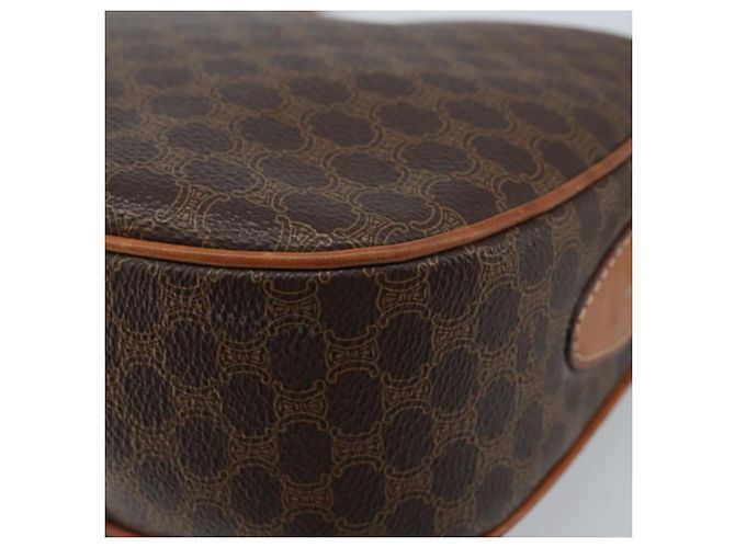 Céline Borsa a Spalla in Tela Macadam CELINE in Pelle PVC Marrone Oro Auth ARZ276 D'oro - vista 12