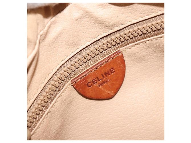 Céline Borsa a Spalla in Tela Macadam CELINE in Pelle PVC Marrone Oro Auth ARZ276 D'oro - vista 17