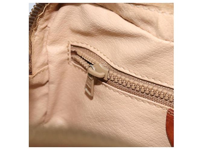 Céline Borsa a Spalla in Tela Macadam CELINE in Pelle PVC Marrone Oro Auth ARZ276 D'oro - vista 21