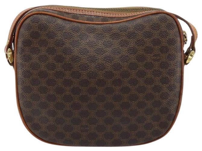 Céline Borsa a Spalla in Tela Macadam CELINE in Pelle PVC Marrone Oro Auth ARZ276 D'oro - vista 3