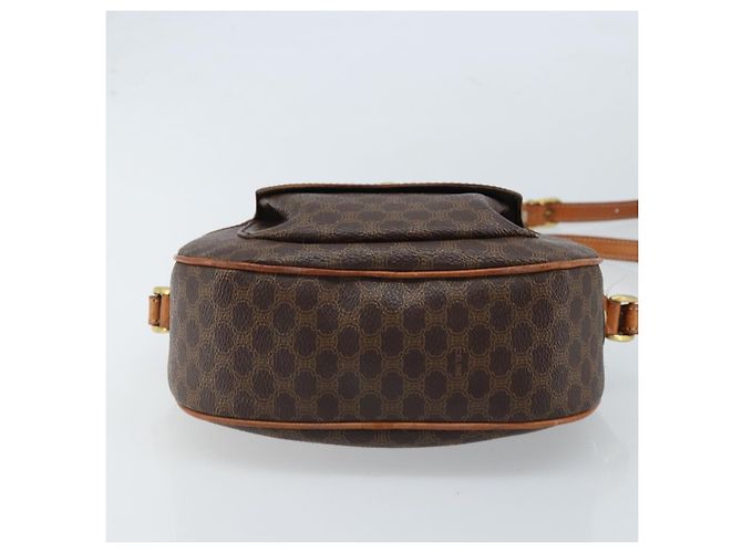 Céline Borsa a Spalla in Tela Macadam CELINE in Pelle PVC Marrone Oro Auth ARZ276 D'oro - vista 9