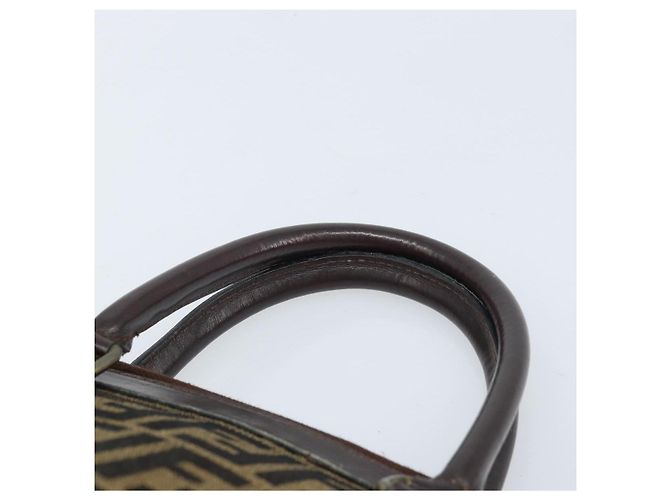 Borsa a mano in tela Zucca FENDI nera e marrone Auth ep13687 Nero - vista 14