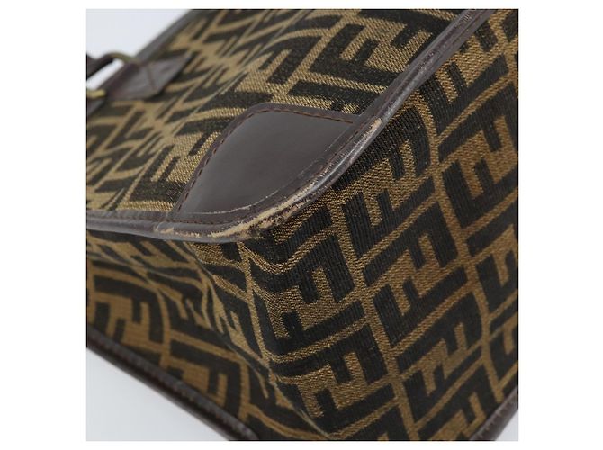 Borsa a mano in tela Zucca FENDI nera e marrone Auth ep13687 Nero - vista 15