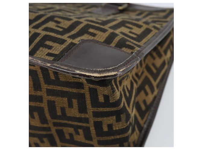 Borsa a mano in tela Zucca FENDI nera e marrone Auth ep13687 Nero - vista 16