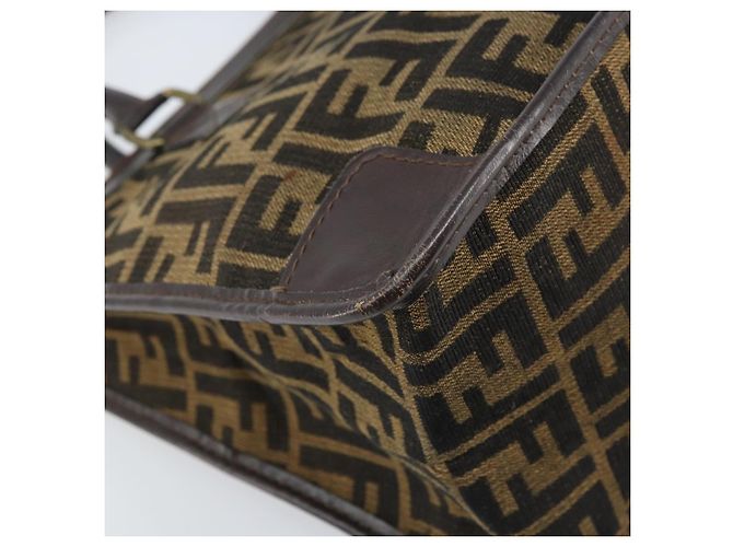 Borsa a mano in tela Zucca FENDI nera e marrone Auth ep13687 Nero - vista 17