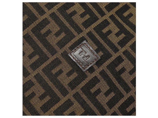 Borsa a mano in tela Zucca FENDI nera e marrone Auth ep13687 Nero - vista 18