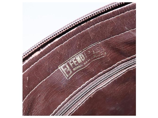 Borsa a mano in tela Zucca FENDI nera e marrone Auth ep13687 Nero - vista 19